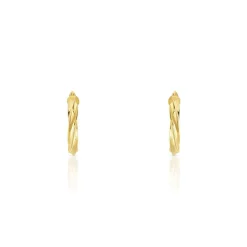 Créoles or 750 jaune torsadées 10 mm