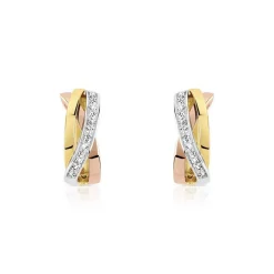 Créoles 3 ors 750 diamants