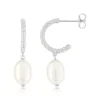Demi créoles argent 925 perles de culture de Chine