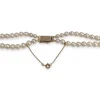 Double rang d'occasion or 750 jaune maille perles, perles de culture du Japon 45 cm