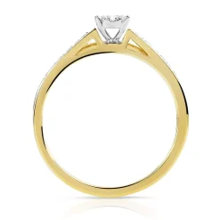 Duo alliance demi-tour solitaire or 750 2 tons diamants