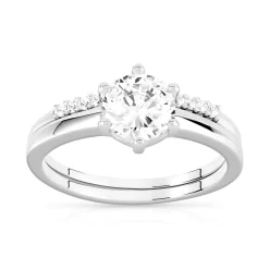 Duo alliance et solitaire argent 925 zirconias