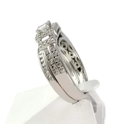 Duo bague d'occasion or 750 blanc diamants