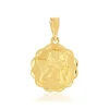 Médaille or 750 jaune ange bord diamanté