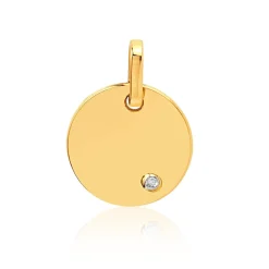 Médaille or 750 jaune diamant