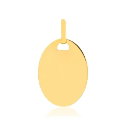 Médaille or 375 jaune ovale personnalisable