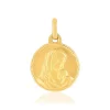 Médaille or 750 jaune Vierge à l'enfant