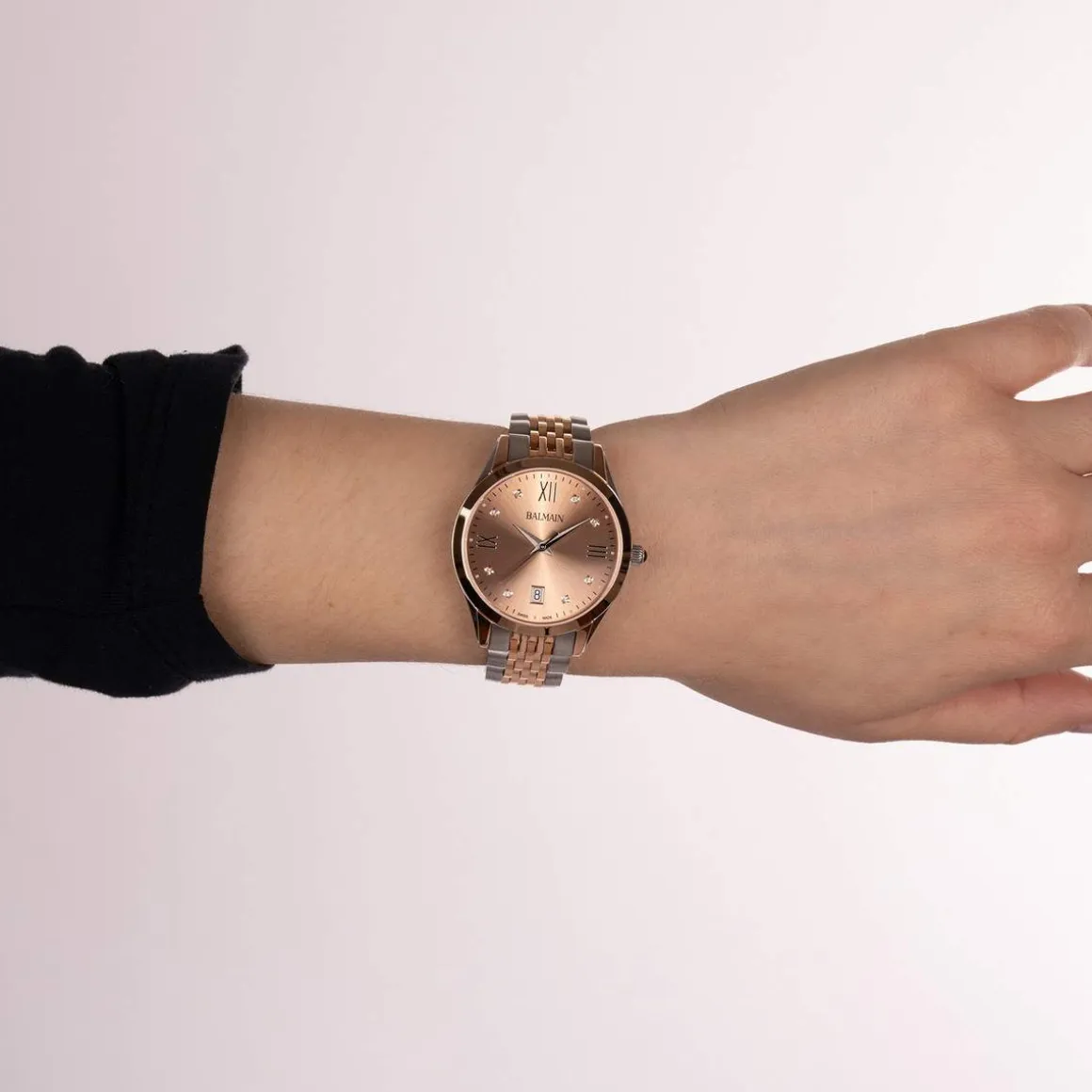 Montre BALMAIN classic R femme bracelet acier inoxydable bicolore rose