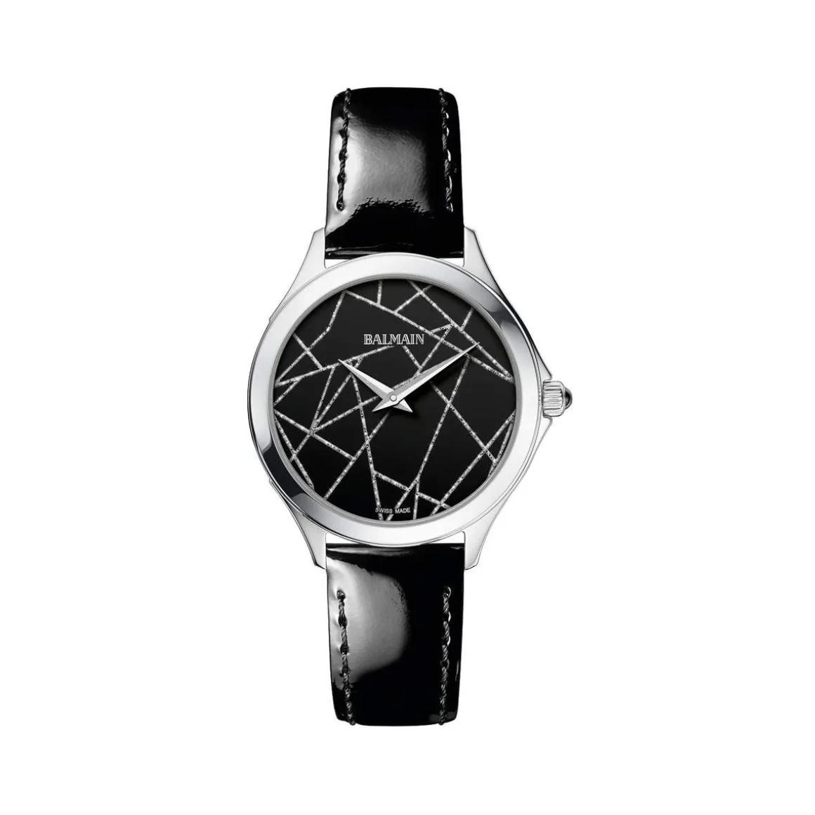 Montre Balmain femme acier cuir noir
