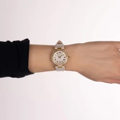 Montre BALMAIN haute elegance femme bracelet cuir vernis beige