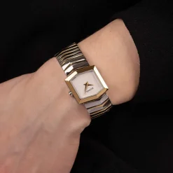 Montre BALMAIN taffetas femme bracelet acier inoxydable bicolore jaune