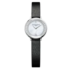 Montre Baume & Mercier Promesse femme acier bracelet double tour cuir bleu