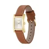 Montre BOSS business femme acier bracelet cuir marron