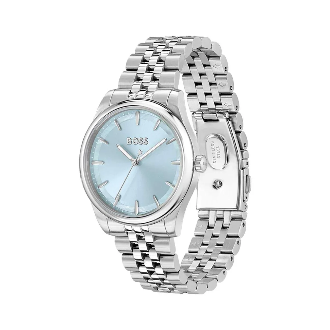 Montre BOSS business femme bracelet acier bicolore