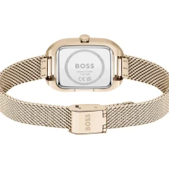 Montre BOSS Business femme bracelet acier doré rose