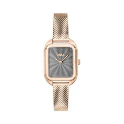 Montre BOSS Business femme bracelet acier doré rose