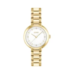 Montre BOSS business femme bracelet acier inoxydable doré jaune