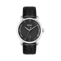 Montre BOSS business homme bracelet cuir noir