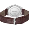 Montre BOSS business homme bracelet cuir marron
