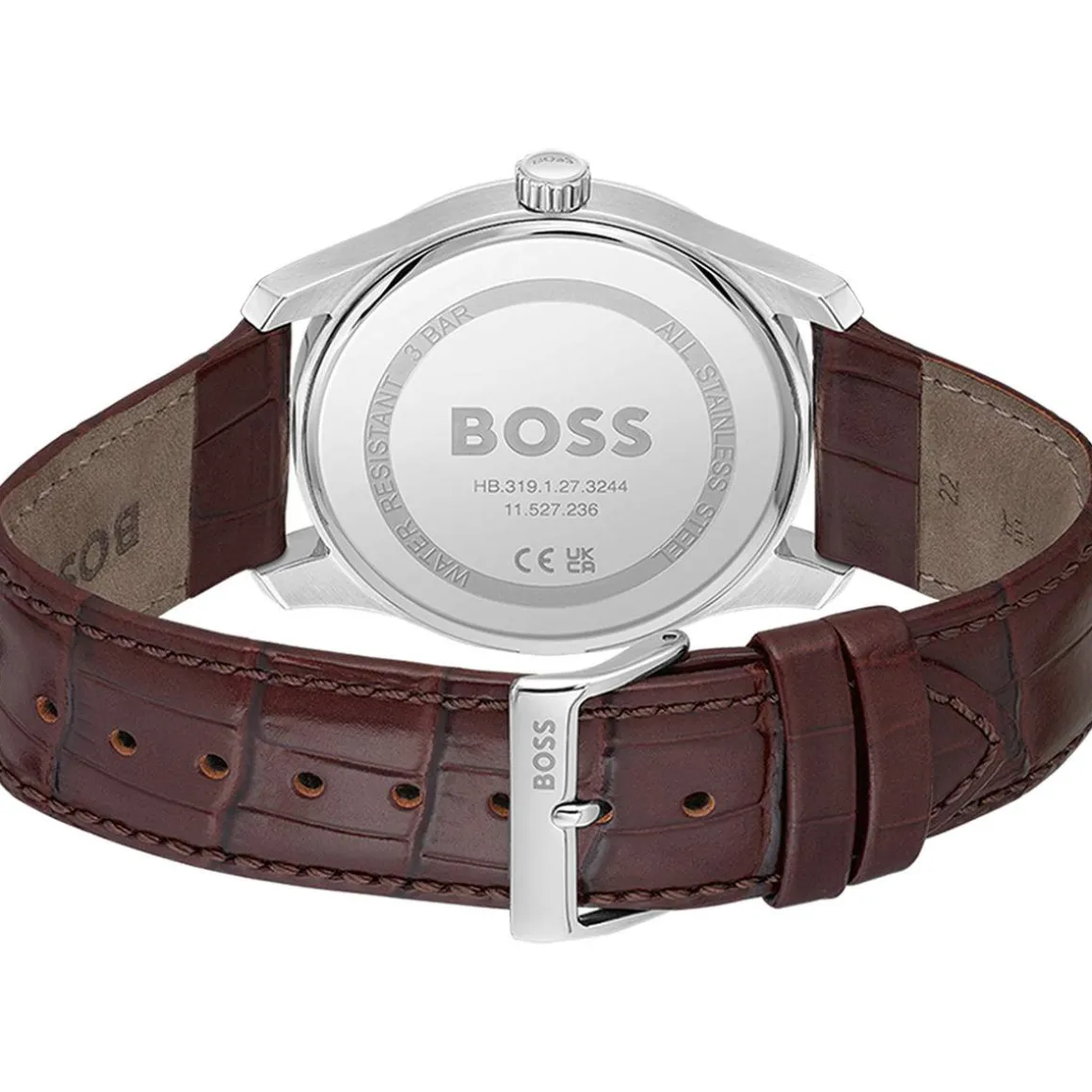 Montre BOSS business homme bracelet cuir marron