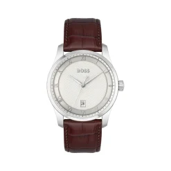 Montre BOSS business homme bracelet cuir marron