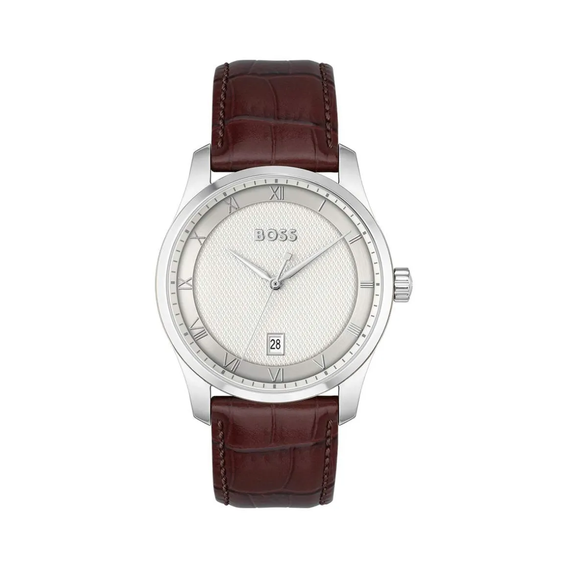 Montre BOSS business homme bracelet cuir marron