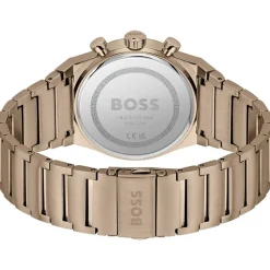 Montre BOSS Candor Chrono homme cadran vert bracelet acier beige
