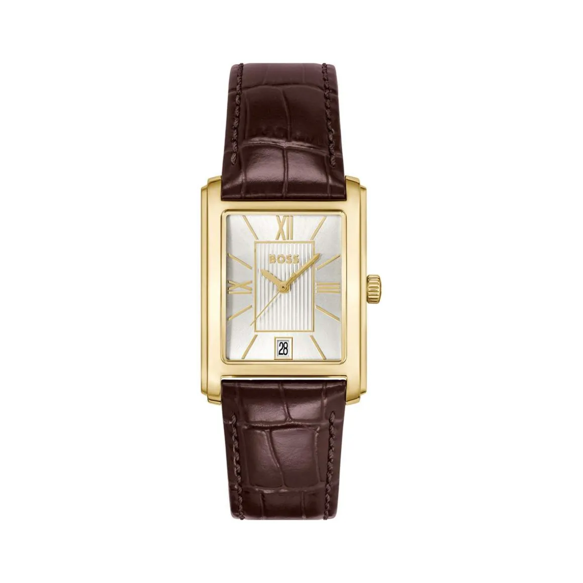 Montre BOSS desk homme bracelet cuir marron