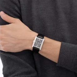 Montre BOSS desk homme bracelet cuir noir