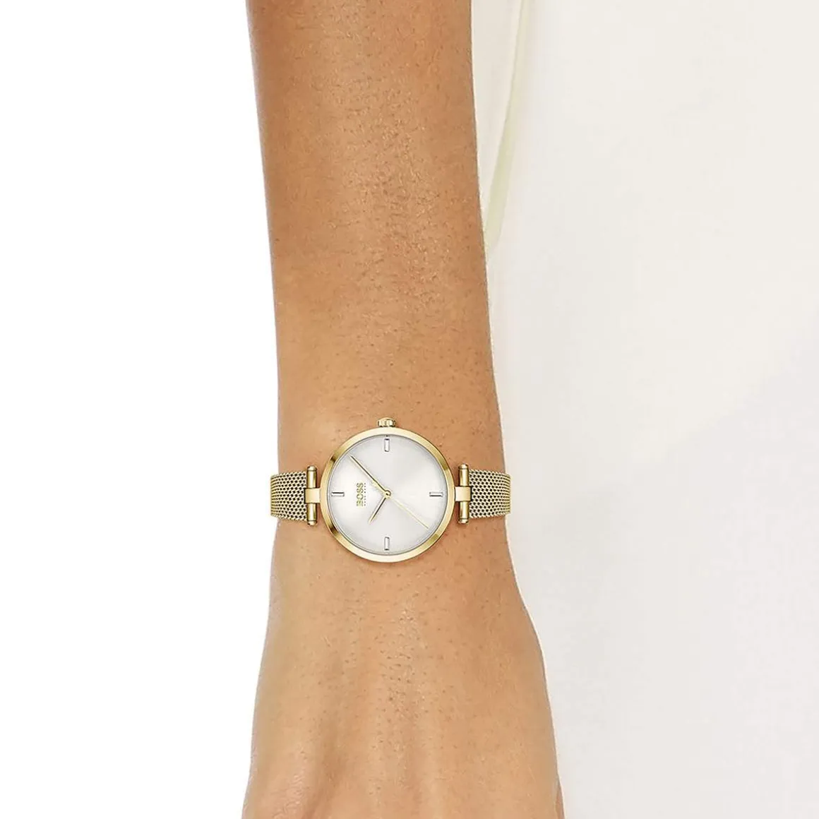 Montre Boss femme acier doré jaune