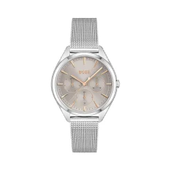 Montre Boss femme bracelet acier argent