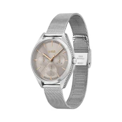 Montre Boss femme bracelet acier argent