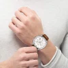 Montre Boss homme acier cuir marron