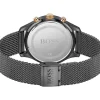 Montre Boss homme chronographe acier noir