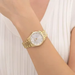 Montre BOSS modern classic femme bracelet acier inoxydable doré jaune