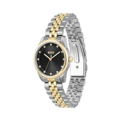 Montre BOSS modern classic femme bracelet acier inoxydable bicolore jaune