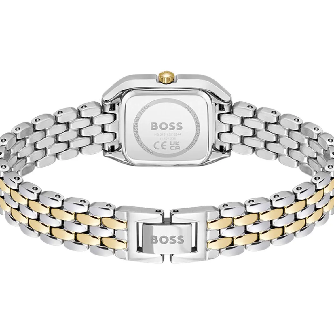 Montre BOSS modern classic femme bracelet acier inoxydable bicolore jaune