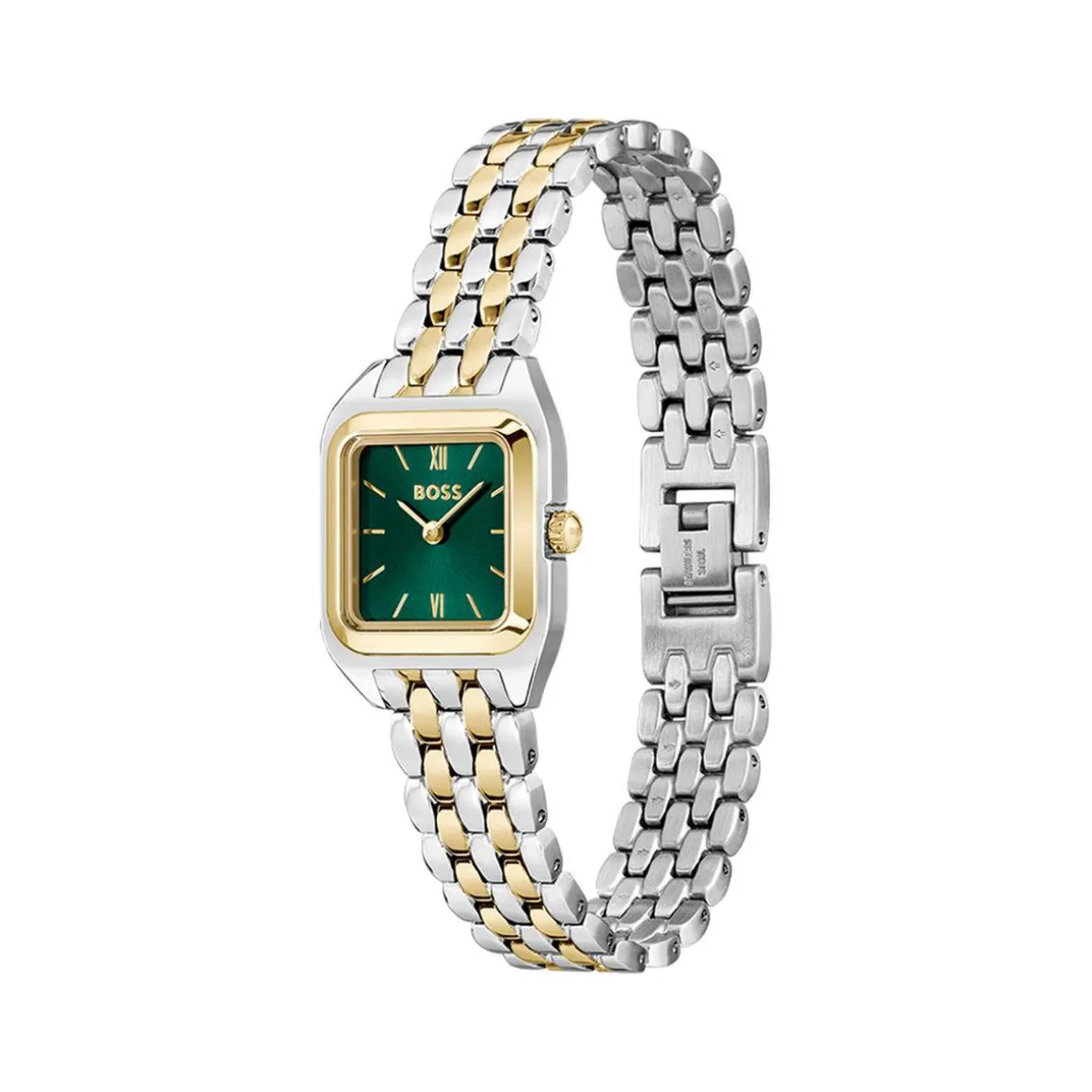 Montre BOSS modern classic femme bracelet acier inoxydable bicolore jaune