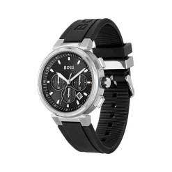 Montre BOSS One homme acier bracelet silicone noir