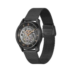 Montre BOSS Principle Skeleton homme noir bracelet milanais