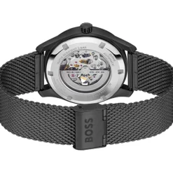 Montre BOSS Principle Skeleton homme noir bracelet milanais