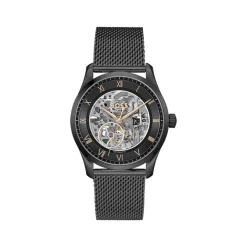 Montre BOSS Principle Skeleton homme noir bracelet milanais
