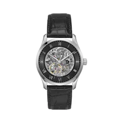 Montre BOSS Skeleton homme noir bracelet cuir