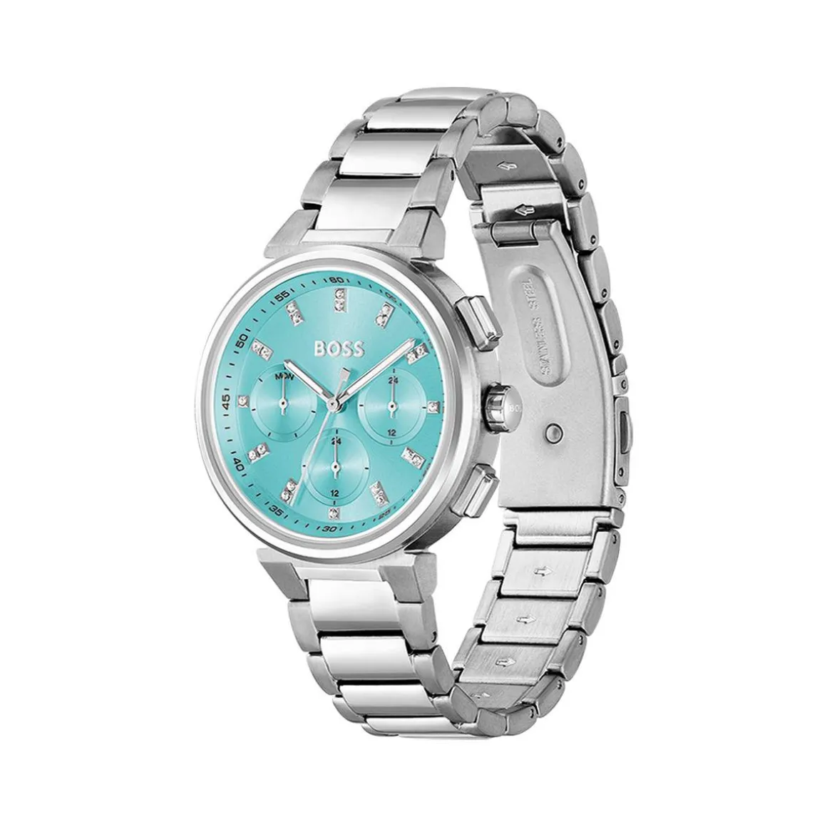 Montre BOSS sport lux femme bracelet acier inoxydable argent