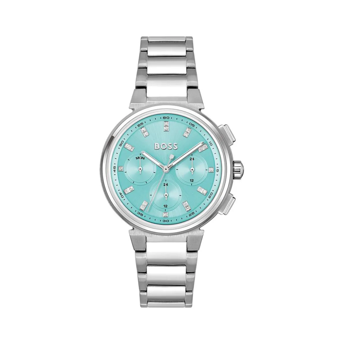 Montre BOSS sport lux femme bracelet acier inoxydable argent