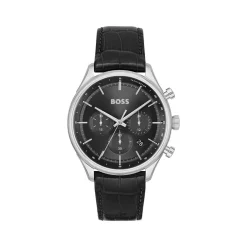 Montre BOSS Sport Lux homme acier bracelet cuir noir