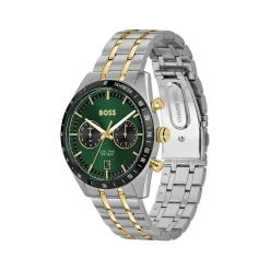 Montre BOSS sport lux homme bracelet acier inoxydable bicolore jaune