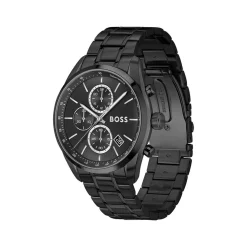 Montre BOSS sport lux homme bracelet acier inoxydable noir métalisé