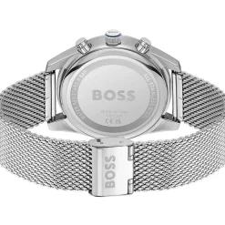 Montre BOSS sport lux homme chronographe bracelet acier inoxydable argent