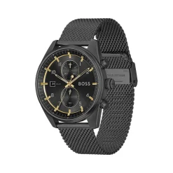 Montre BOSS sport lux homme chronographe bracelet acier inoxydable noir